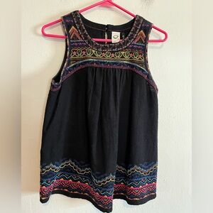Anthropologie Akemi & Kin Embroidered Sleeveless Boho Top Size 4